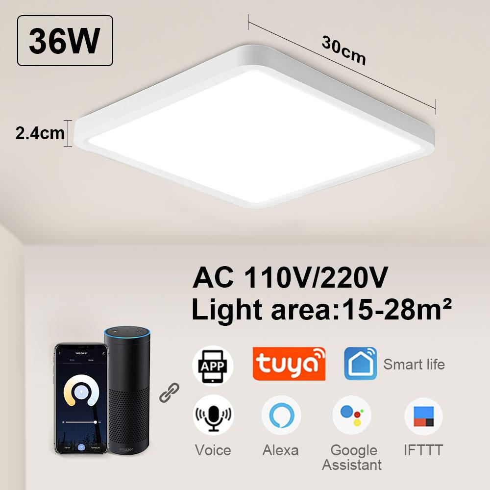 Smart LED Ceiling Lamp Tuya APP Remote Control  Voice Control Alexa Dimmable Lustre Light for Living Room Bedroom Lighting Luces