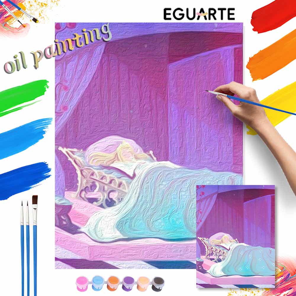Disney Sleeping Beauty DIY Oil Painting Art Painting Kit Home Wall Decor Handmade Gift For Bedside Bedroom Princess Theme Wall Art Decor