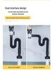 Wall-Mounted Anti-Odor Bathroom Sink Drain Set - Stainless Steel Basin Pipe and Horizontal Drainer.