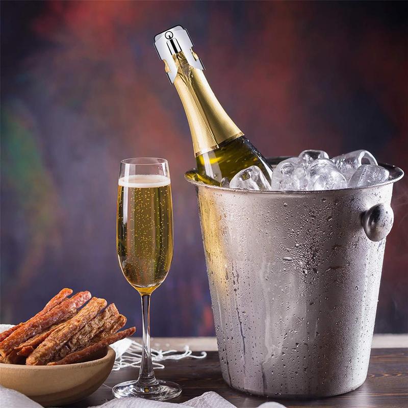 1Pcs Champagne Bottle Stopper Stainless Steel Sparkling Grape Wine Bottle Plug Vacuum Sealer Bottle Liquor Flow Stopper Cap Bar