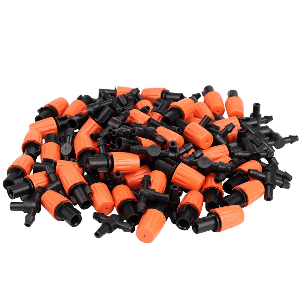 50Pcs Adjustable Garden Irrigation System Watering Sprayer Misting Nozzles Sprinkler Heads With Barbed Tee Connectors