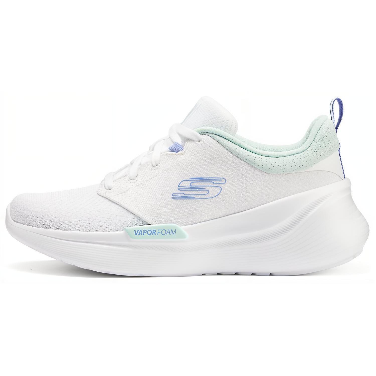 Skechers Vapor Foam Comfortable Versatile Fabric Breathable Low-Top Running Shoes Women sneakers White Blue 150224-WBL 35.5