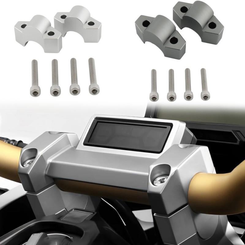 Motorcycle Handlebar Riser Clamp Honda ADV150 ADV160 ADV350 - 25mm Height Increase Or Titanium Finish