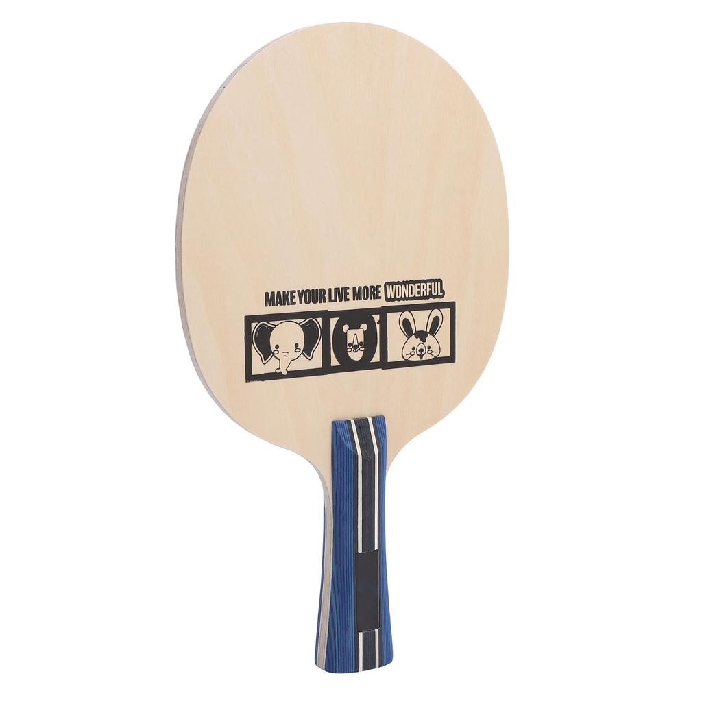 Table Tennis Racket Paddle Table Tennis Equipment for Kids 5 Layers Pure Wood Baseboard Basswood