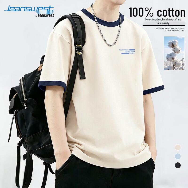 

Jeanswest Men s Color-Block Cotton Short-Sleeve T-Shirt 4XL