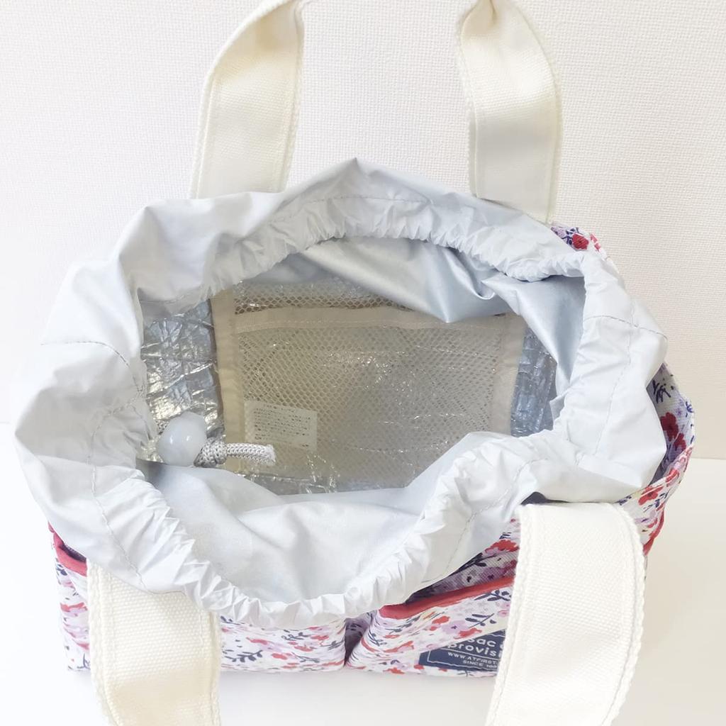 At First Insulated Lunch Drawstring Tote Stylish Large Capacity with Floral AF6331 Bag, Bag, Pocket, Print, Pink,