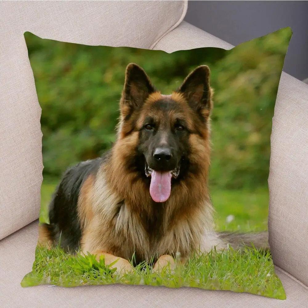 Pet Animal German Shepherd Dog Pillow Case Covers Cushion Cover for Sofa Home Decor Pillowcase