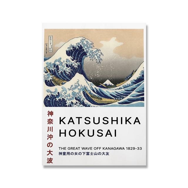Oryginalny Kanagawa Surfing Katsushika Hokusai Obraz na płótnie Druk i Plakat Obrazy na ścianę do salonu Dekoracja domu Bez ramy