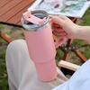 Fashionable 40-ounce stainless steel cup with handle, vacuum insulated travel cup, leak-proof double-wall hot cup, sports water bottle