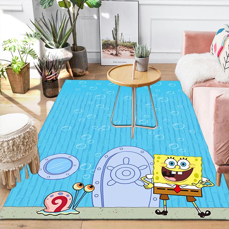 1Pc Spongebob'S Underwater Adventure Rug, Office Carpet Indoor Outdoor Doormat, Non-Slip, Comfortable, Living, Christmas Halloween, Xmas Gift