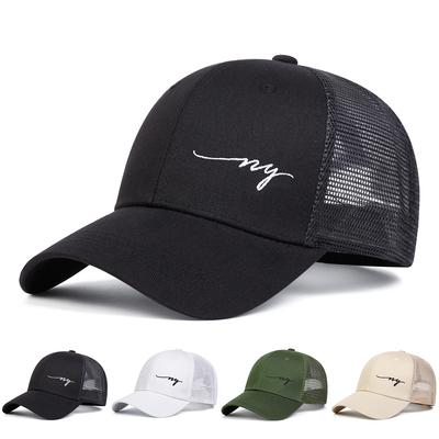 Baumwoll-Baseballkappe mit Buchstabenstickerei für Herren und Damen, atmungsaktive Outdoor-Hüte, Hip-Hop-Kappen, Trucker-Hut, Golfhüte
