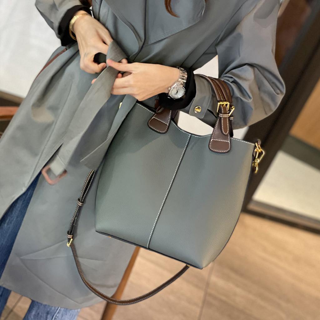 2025 New Women's Bag Crossbody Bucket Bag Autumn Winter Large Capacity Genuine Leather Shoulder Handbag Tote Bag