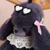 Cute Glasses Poodle Keychain, Fluffy Dog Plush Toy for Bag, Small Stuffed Animal Keyring for Backpack Purse Car Keys Accessories