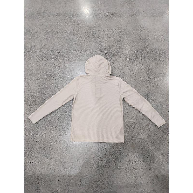Men's Waffle Knit Hoodie, Loose-fit, Vintage Style, Long-sleeved T-shirt, Henry Style, Casual Hoodie.