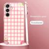 Neue Niedliche Mädchen Karo Handyhülle für Samsung Galaxy S26 S25 S24 S23 S22 FE Ultra Plus Eingebautes Glasgefühl Bare Machine Männer Frauen