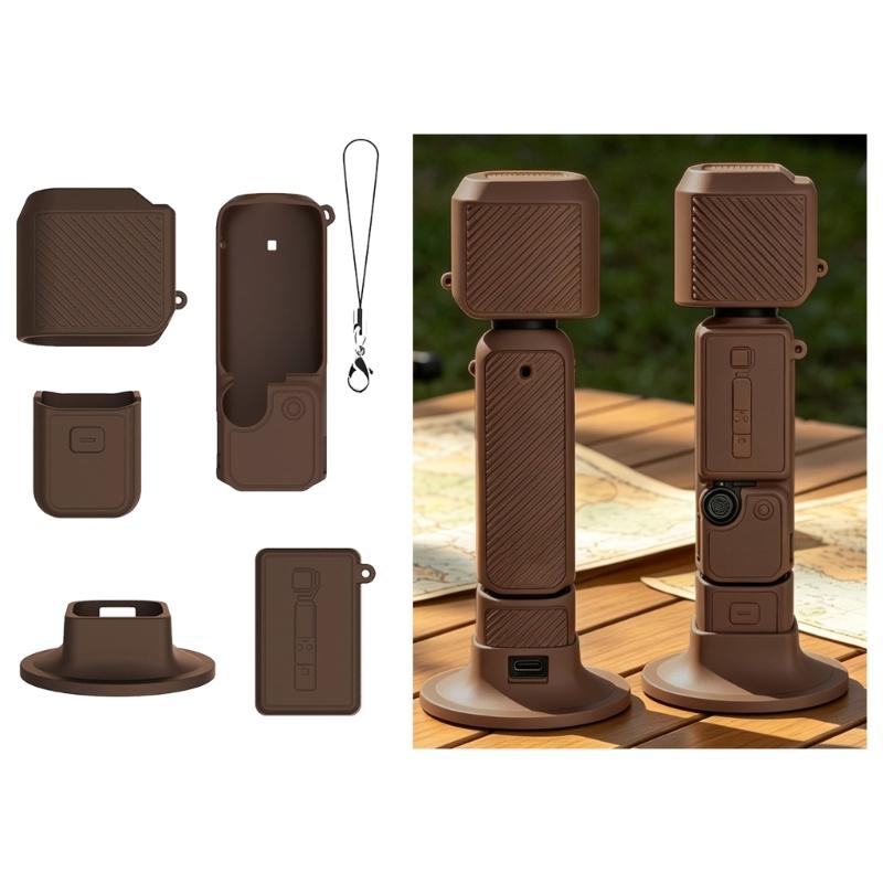 Fashionable Silicone Case Skin For Pocket 4 Camera Cover Vertical Stand And Wrist Strap NonSlip Grip Protectors