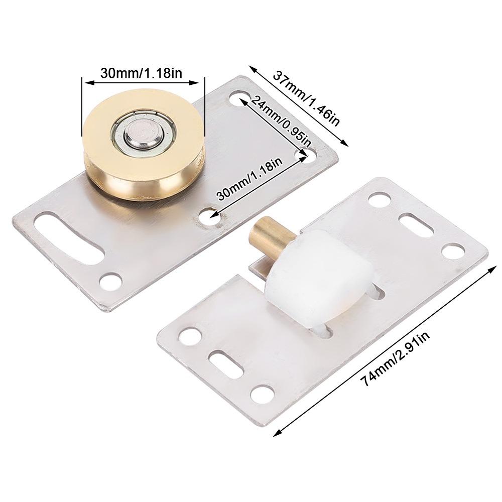 2pcs Smooth Sliding Door Roller Stainless Steel Wardrobe Door Roller Sliding Door Wheel Bypass Door
