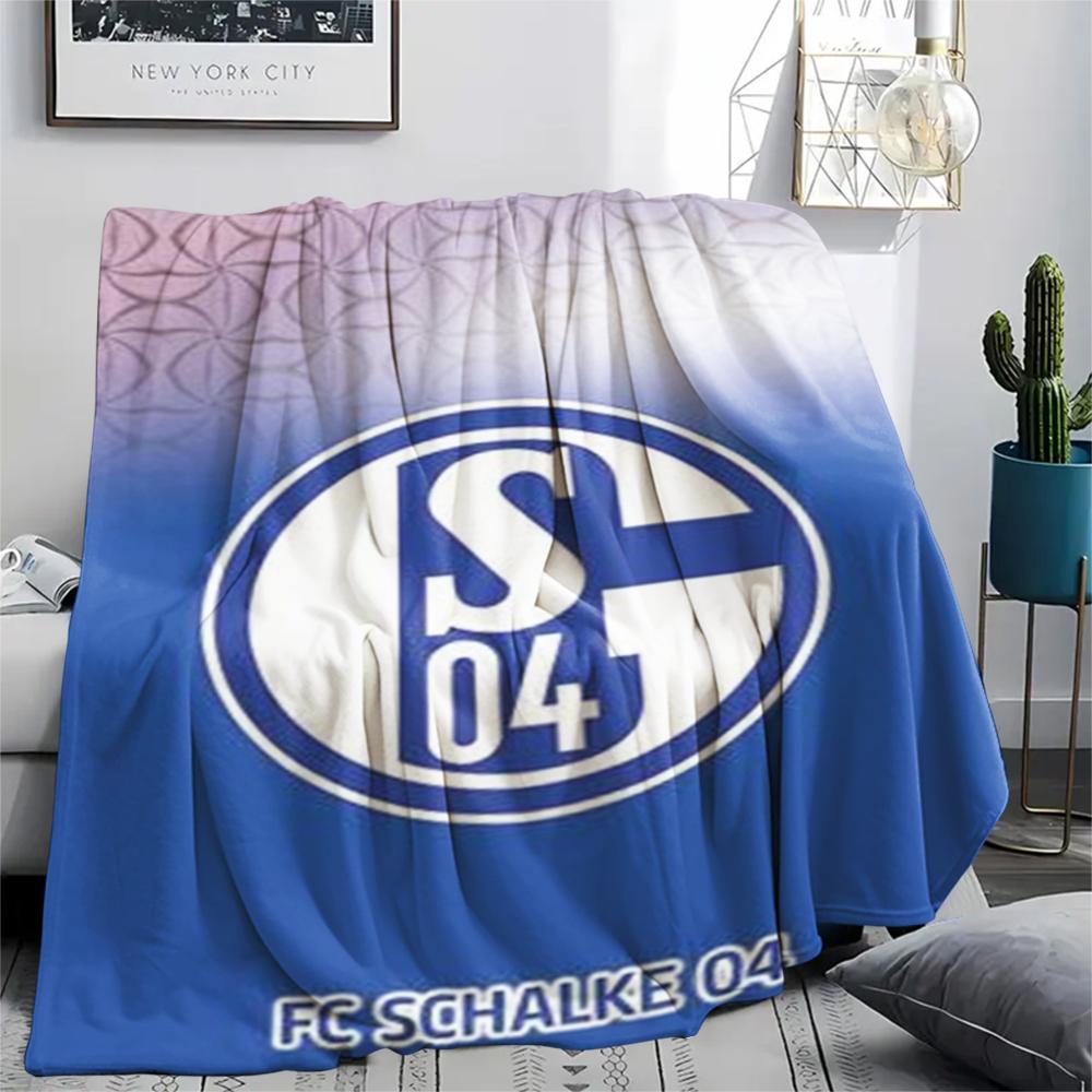 1pc FC Schalke 04 Print Flannel Blanket, High Quality Comfortable for All Seasons, Home Decor, Warmth and Comfort, Perfect for Christmas Gifts50