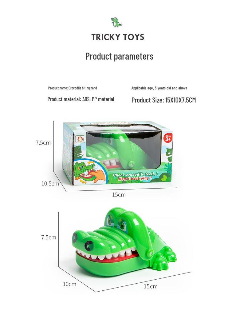 Free Shipping: Biting Crocodile Prank Game - Sound & Light Dinosaur Toy for Kids