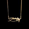 Atoztide Custom Name Necklace for Women with Airplane Stainless Steel Jewelry Heartbeat Choker Chain Personalized Birthday Gift