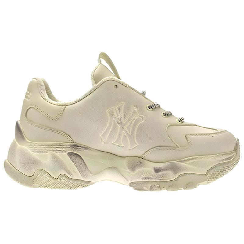 MLB New York Yankees Height Increasing Low Top Chunky Sneakers Unisex Beige Sneakers 3ASHVT55N-50WHS