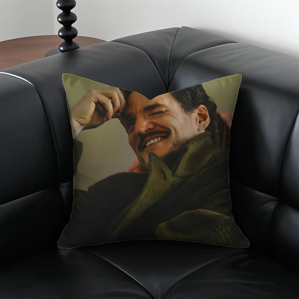 P-Pedro Pascal Pillow Actor Decor Cushion Cushion Cover Pillow Case Anti-Dustmite Invisible Zipper Silky Plush Cushion