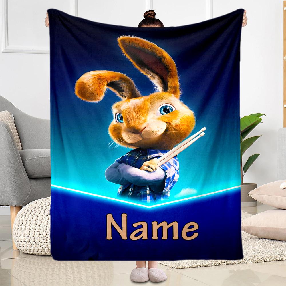 Elegant Bunny Cane Blanket Soft Warm Cozy Perfect for Bedding Picnics Chair for All Seasons Modern Gifts For Family Or Friends