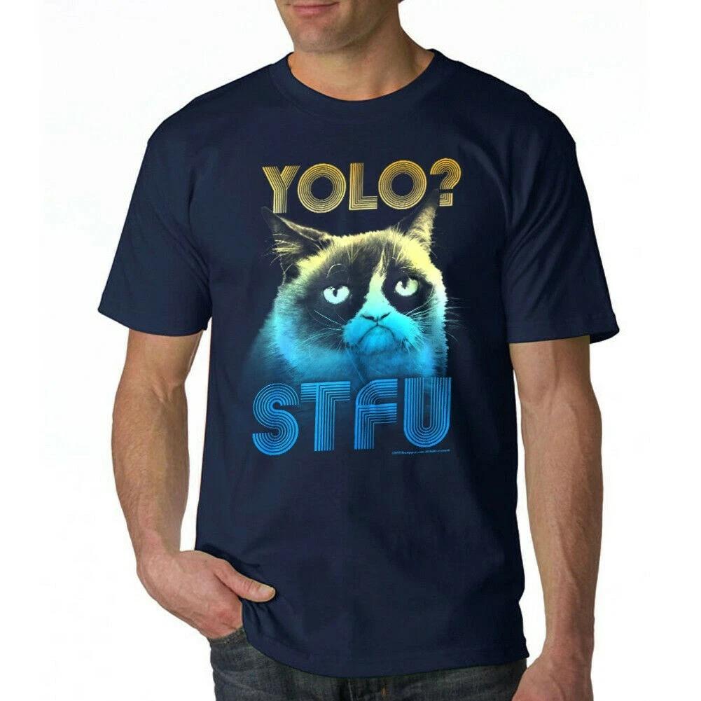 Grumpy Cat Mens YOLO? STFU Funny Shirt NWT XS XL