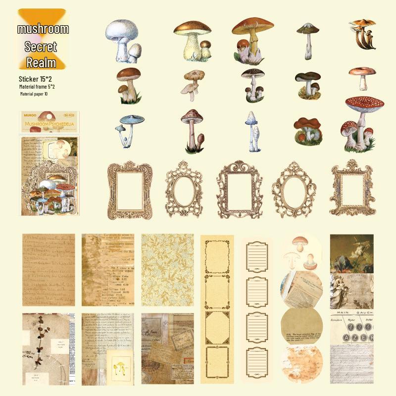 Mu Ran Retro Tearable Journal Sticker Pack: Century of Defection Art Base Paper