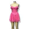 European & American Style Spring Ruffle Lace-up Slim Dress
