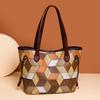 2pcs Geometric Pattern Tote Bag Set, Fashion Shoulder Bag, Women's Large Handbag With Clutch Coin Purse