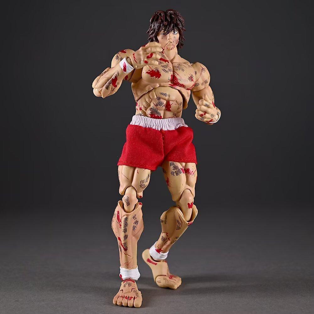 Baki Hanma Actionfigur mit Kampfschäden, beweglichen Gelenken, austauschbaren Köpfen und Händen, in Box, Anime-Modell, auf Lager, für Sammler