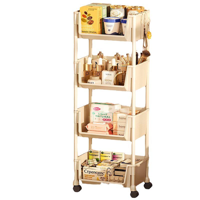 Suporte de carrinho multicamadas móvel: Estante e armazenamento para lanches, sala de estar, cozinha, frutas e vegetais