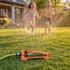 Lawn Sprinkler with Weighted Base 17 Anti-Clog Nozzles Adjustable Water Spray