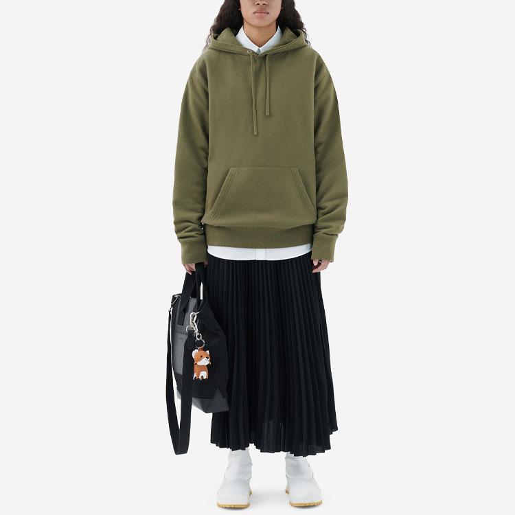 Maison Kitsune SS22 Printed Pattern Hoodie Unisex Hoodies Olive-Green IU00334KM0020-P396