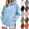 Women's Long Sleeve Hooded Sweatshirt Pullover with Pocket Color Casual Top