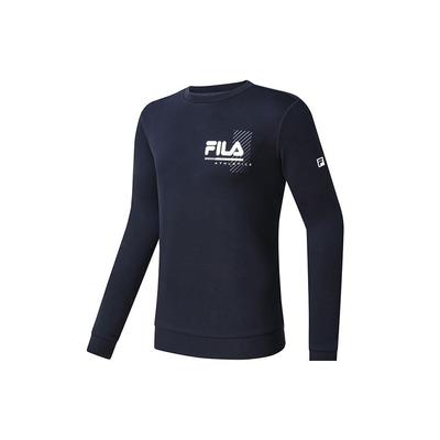 Fitness Series Letter Logo Printed Round Neck Sports Knit Top Men Tops Dark-Blue A11M311205FNV