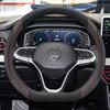 Univerzálny tenký kryt volantu z pravej kože pre VW Polo Plus, priemer 38 cm, športový štýl, pre všetky ročné obdobia