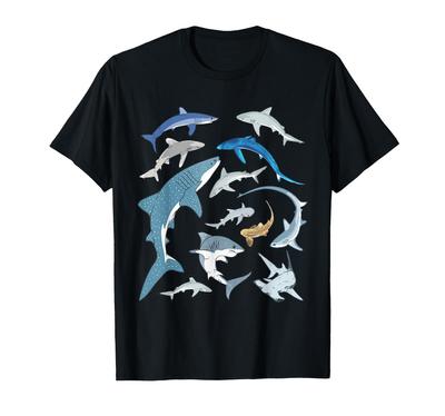Blue Shark Mako Shark Hammerhead Whale Shark T-shirt