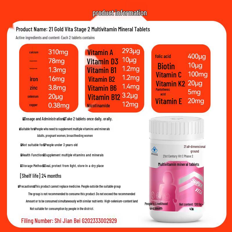 21 Golden Vitamin Multivitamin Supplements