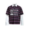 American Vintage Striped Mock Two-Piece Couple Polo Shirts Men Women Long Sleeve College Style