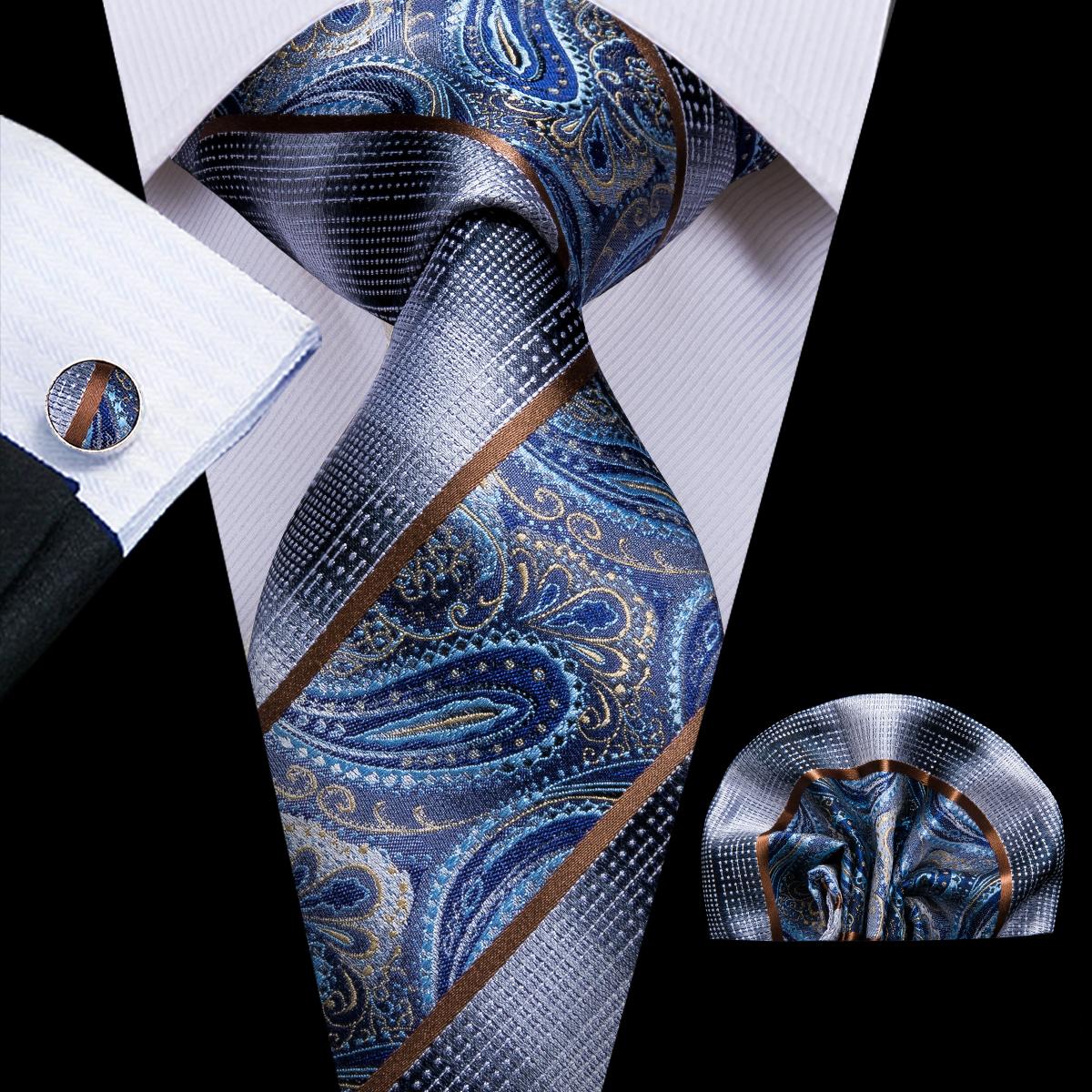 

Чоловіча краватка Hi-Tie Однотонна краватка Tiffany Blue Хустка Запонки Весільна краватка Випускна вечірка N-3110