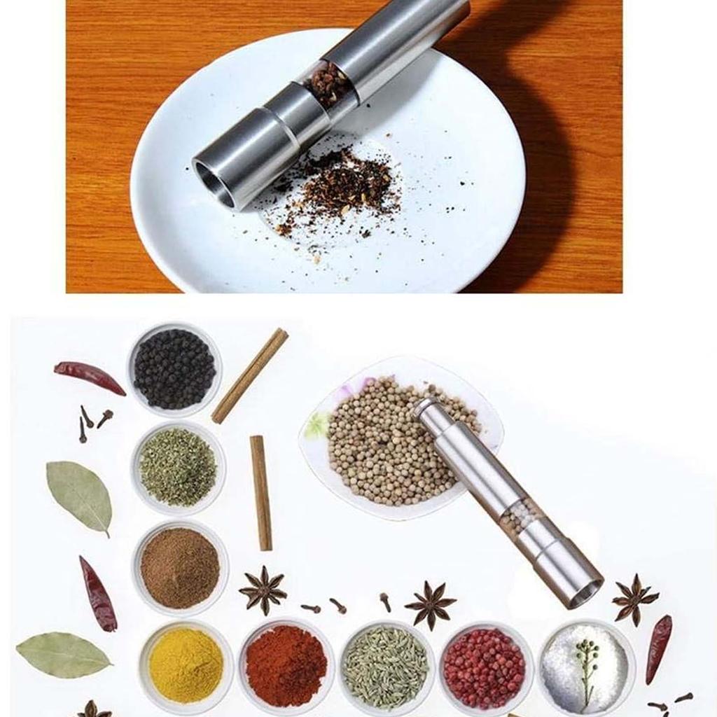 Manual Salt Pepper Grinder Stainless Steel Kitchen Manual Thumb Grinder Sauce Milling Stick for Black Pepper, Sea Salt, Spice