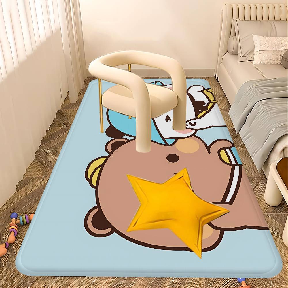 Bubu And Dudu Cute Cartoon Floor Mat Kids Room Bedroom Decoration Balcony Anti-Slip Doormat Living Room Welcome Rug