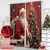 2pcs 2D flat printing Merry Christmas Popular Drapes Santa Claus Christmas Gifts Bag Fabric Without Electricity Festive Wall