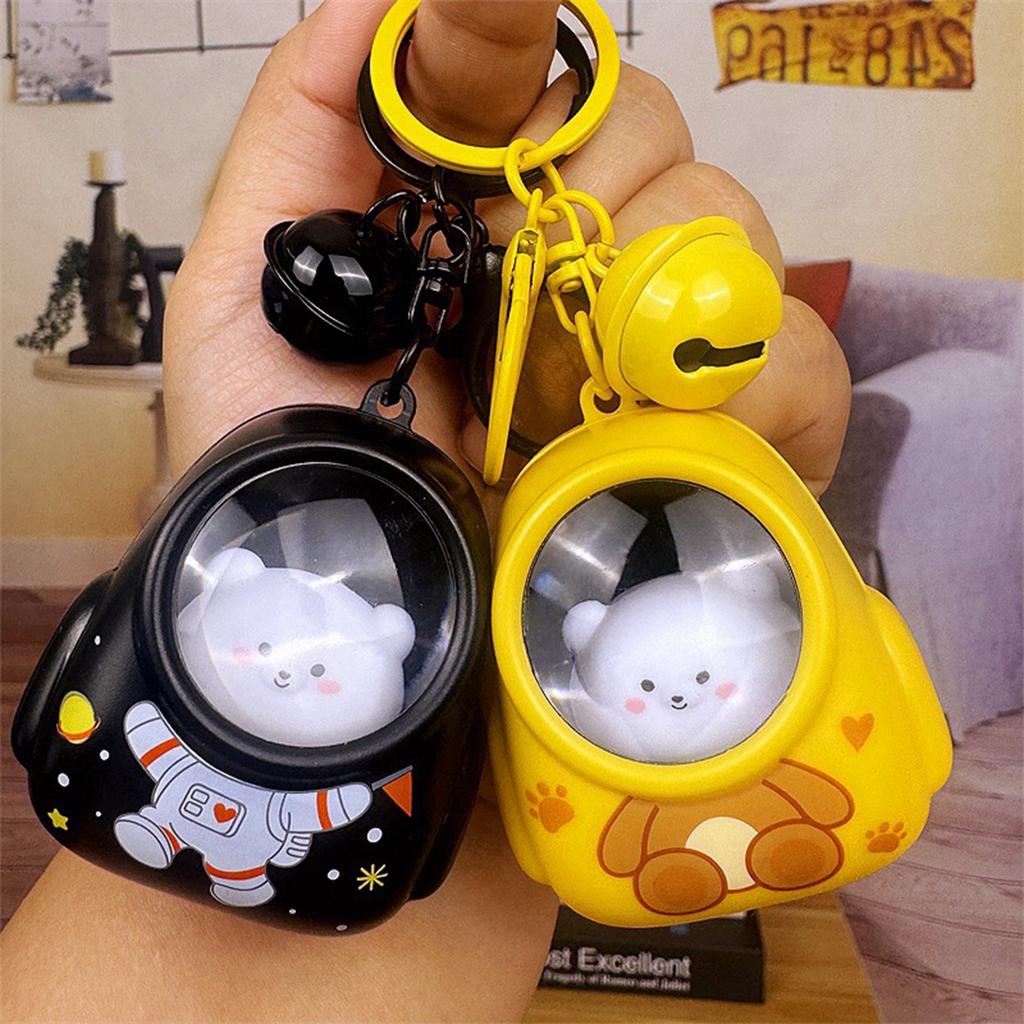 Bear Keychain Sturdy ABS Key Holder Lovely Designs LED Light Glowing for Women and Kids Backpack Purse Ornament