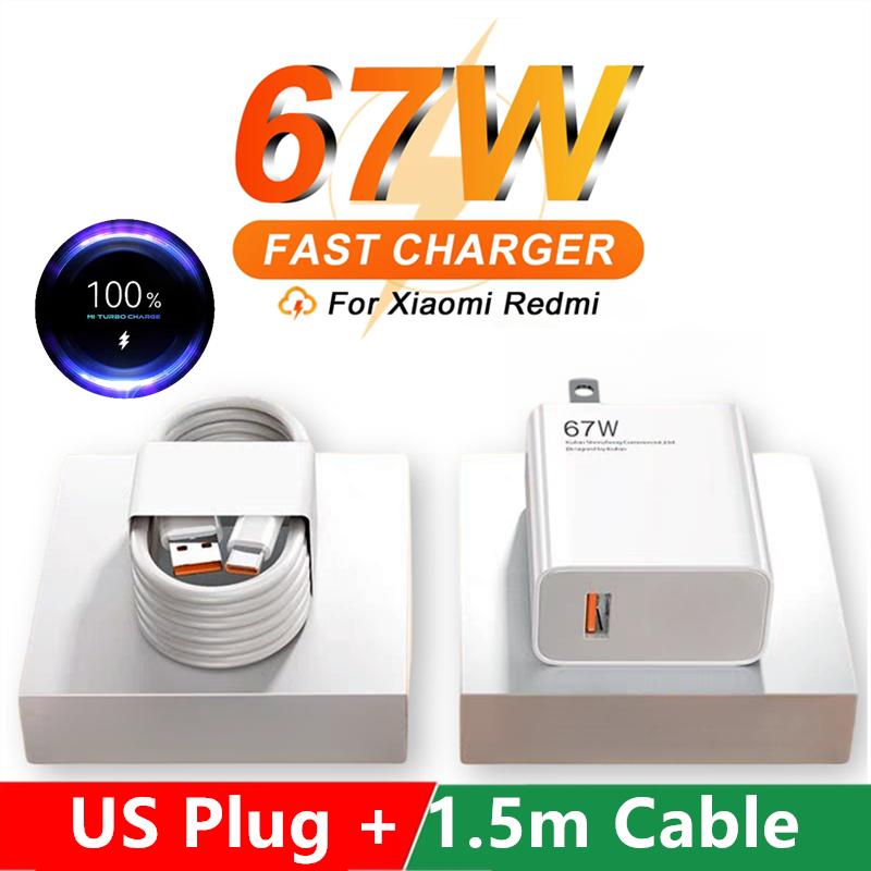 6A 67W Super Fast USB Charger For Xiaomi 10T 11 12 Lite 13T 14T Redmi Note 10 11 12 POCO F4 F5 X4 X5 Type C Quick Charging Cable