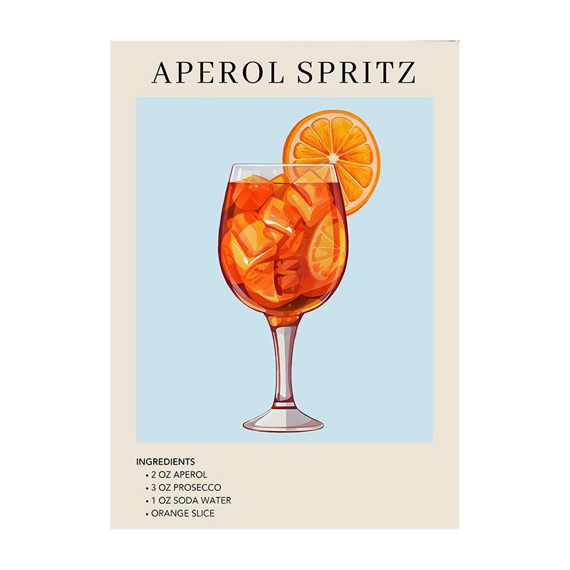 Cocktail Art Decor Poster Watercolor Retro Drink Print Minimalist Elegant Sophisticated Wall Art Picture for Home Decoration