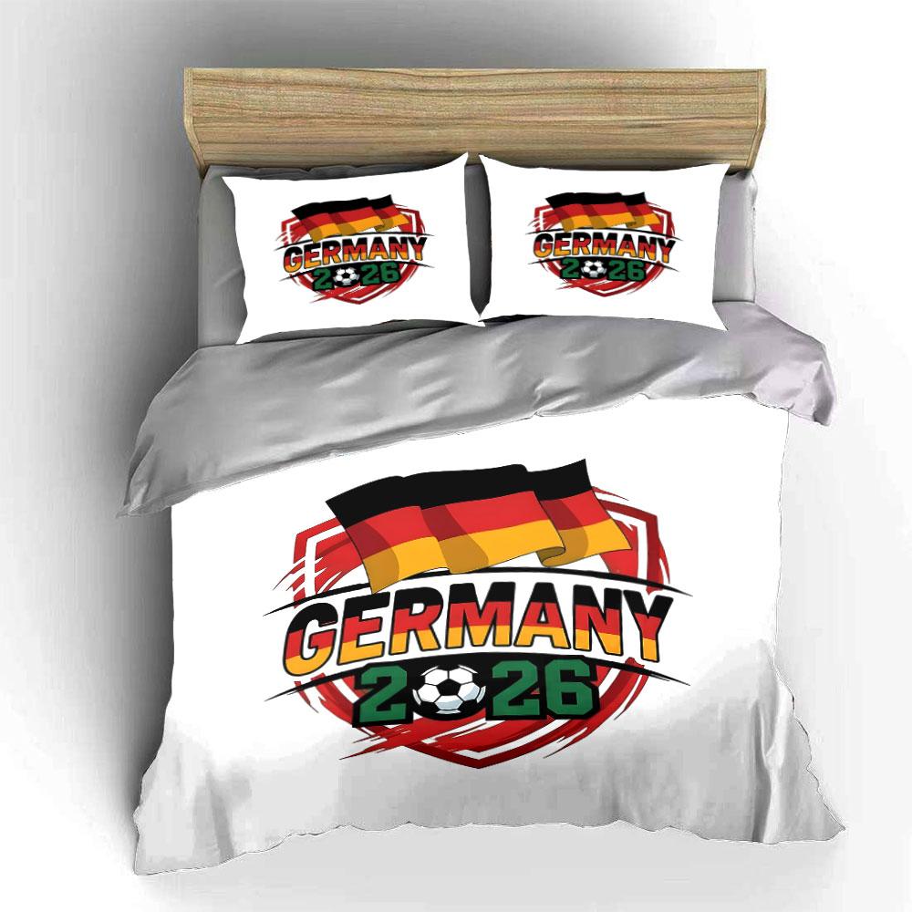 Duitsland Vlag Voetbal Beddengoed Set Beddengoed Dekbedovertrek Set Dekbedovertrek Kussenslopen (1 * Dekbedovertrek 2 * Kussenslopen, zonder dekbedvulling)