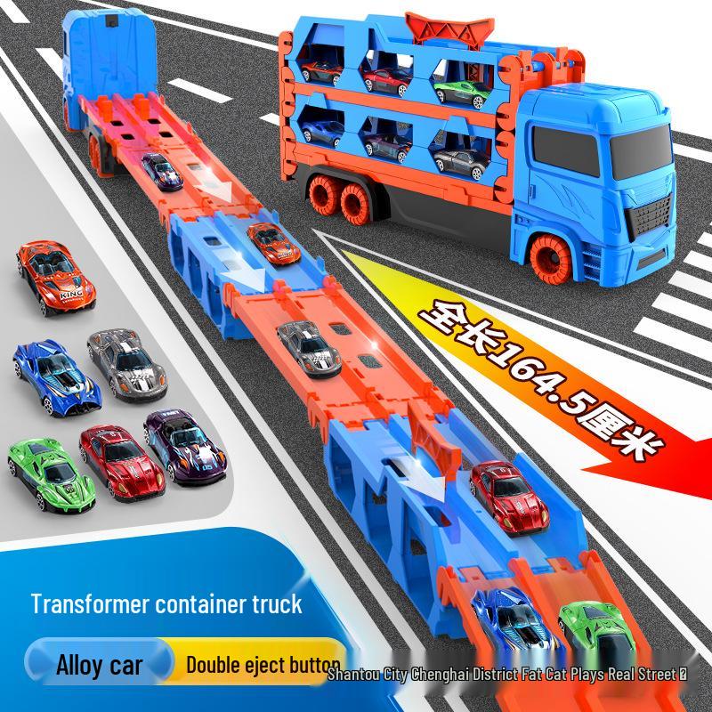 Transforming Toy Truck Car Model with Launching & Storage Features for Kids Aged 3-6